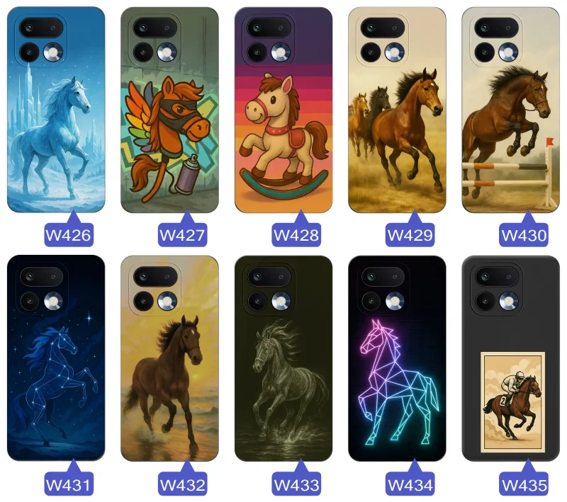 Różne motywy z koniem na etui do Realme 16 Pro+ Plus 5G - galopujące konie, portrety, ilustracje neonowe