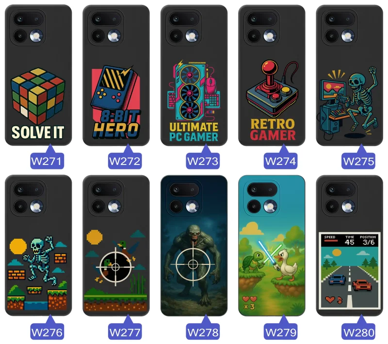 Etui Realme 16 Pro+ Plus 5G z nadrukiem retro arcade – joystick, hasło „Retro Gamer” oraz klasyczne elementy konsol w stylu vintage