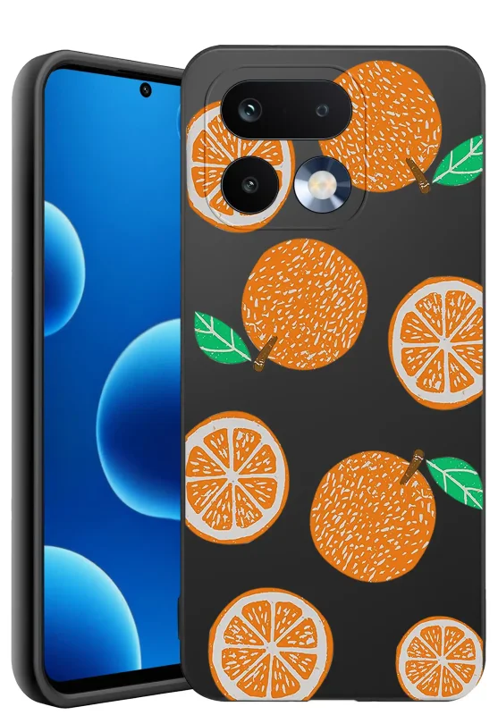 Etui z owocami do Realme 16 Pro+ Plus 5G z nadrukiem pomarańczy i zielonych liści