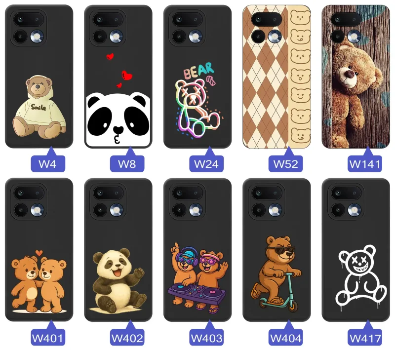 Kolekcja wzorów z misiem na etui Realme 16 Pro+ Plus 5G - pandy, koale, urocze misie