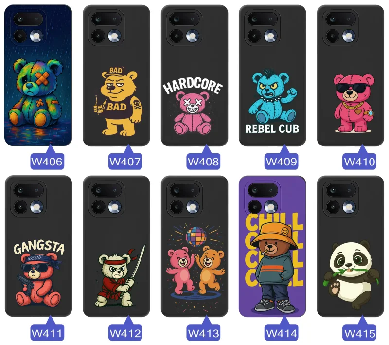 Różne wzory z misiem do Realme 16 Pro+ Plus 5G - kolorowe grafiki i napisy