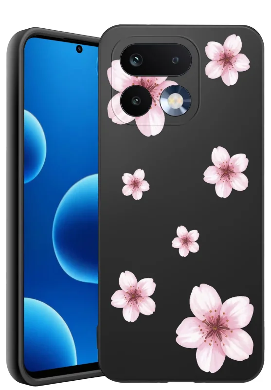 Etui wiosenne do Realme 16 Pro+ Plus 5G ze wzorem różowych kwiatów