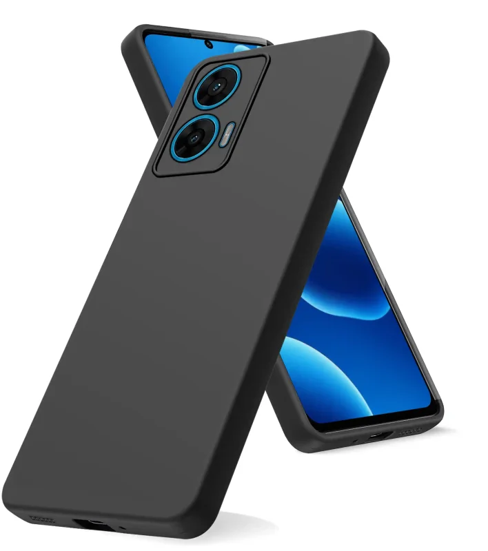Elastyczne etui do Motorola Moto G96 5G w czarnym matowym wykończeniu z precyzyjnymi wycięciami na porty i przyciski