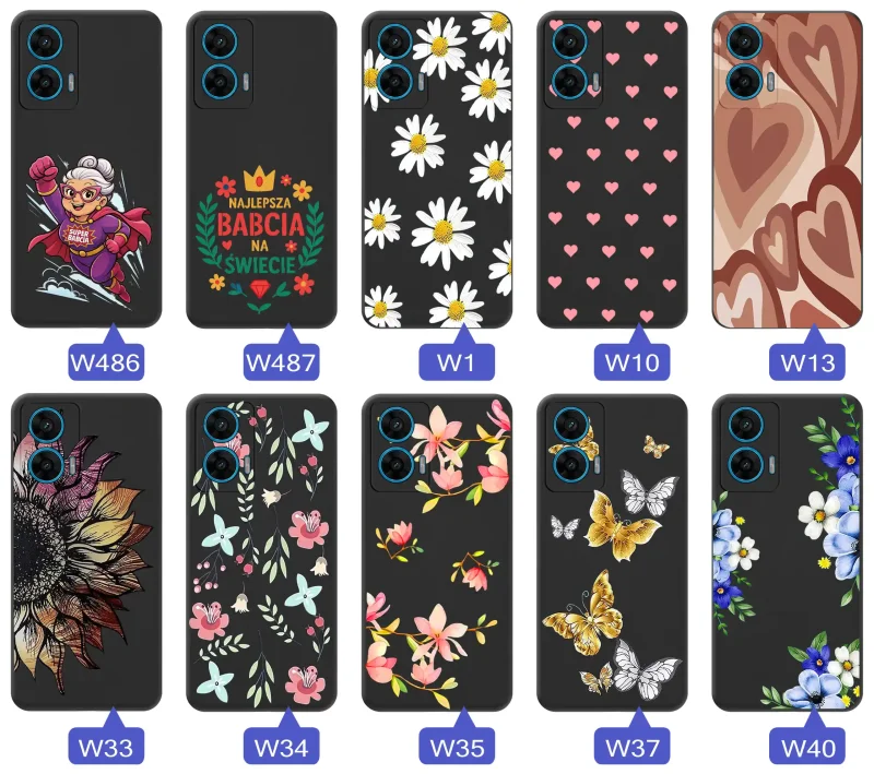 Różne etui dla babci do Motorola Moto G96 5G – kwiaty, serca, napis Najlepsza Babcia na świecie, Babcia superbohaterka
