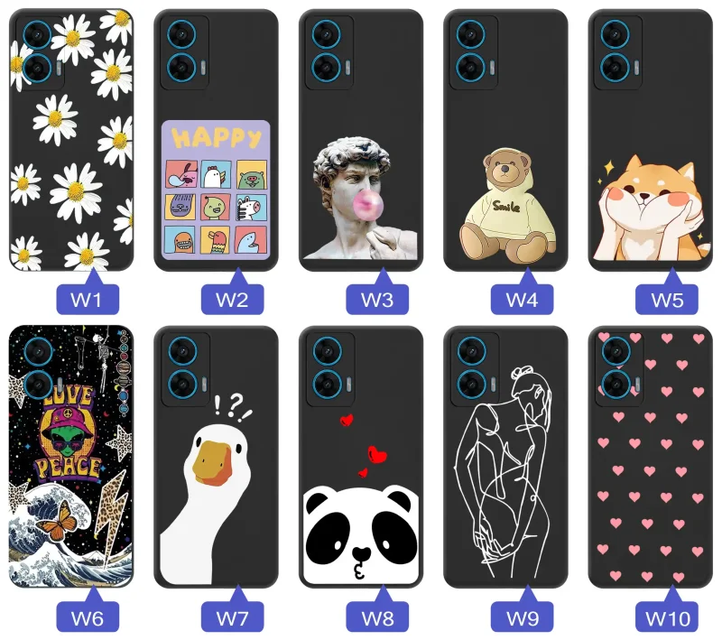Kolekcja wzorów na Motorola Moto G96 5G – kwiaty, zwierzęta, kolorowe grafiki