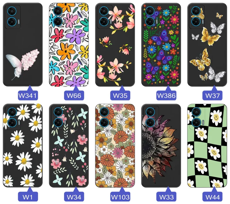 Kolekcja etui wiosennych do Motorola Moto G96 5G z kwiatowymi grafikami, motylami, pszczółkami i kolorowymi wzorami natury