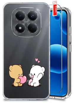 Etui do Xiaomi Redmi Note 15 Pro 4G przezroczyste różne wzory walentynkowe ze szkłem