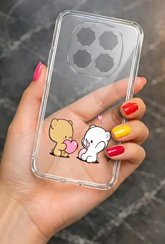 Walentynkowe etui do Xiaomi Redmi Note 15 Pro 4G z motywem dwóch misiów z serduszkami