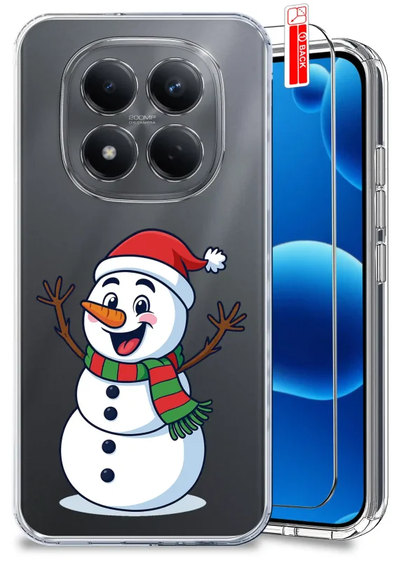 Przezroczyste etui świąteczne do Xiaomi Redmi Note 15 Pro 5G z nadrukiem bałwana na silikonowej obudowie 2 mm