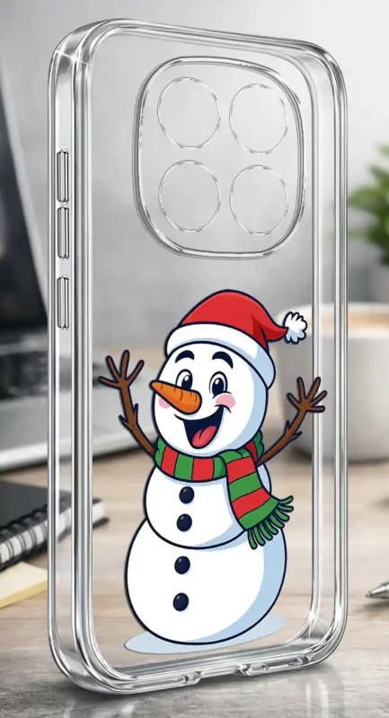 Przezroczyste etui świąteczne do Xiaomi Redmi Note 15 Pro 5G ze wzorem bałwana