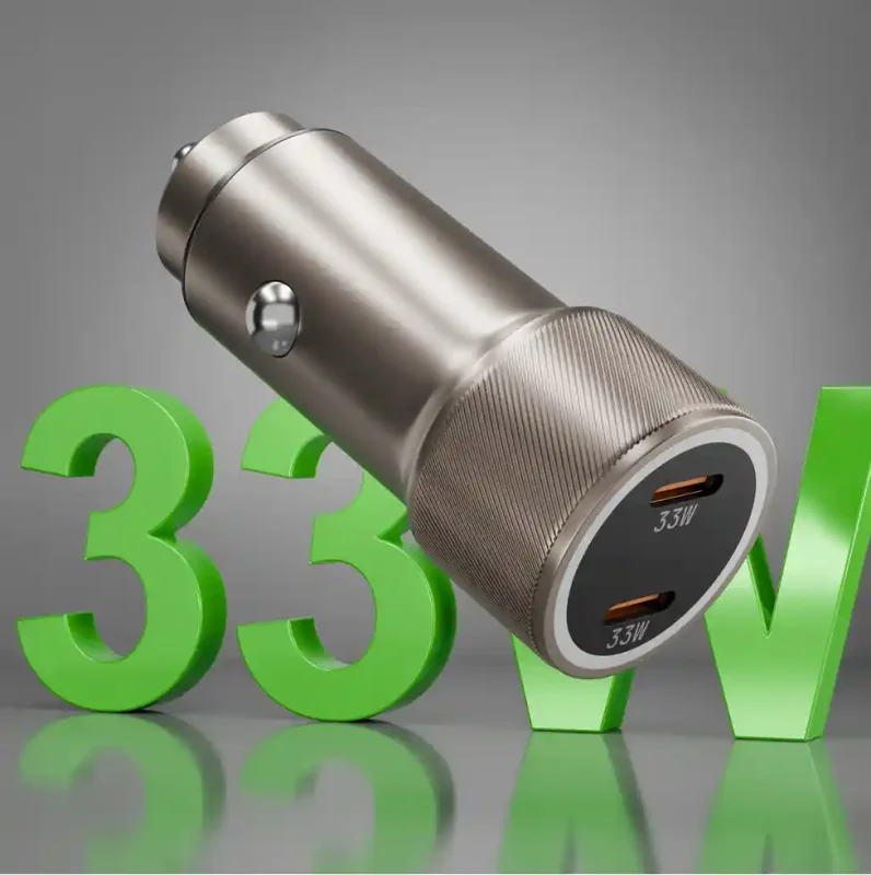 Ładowarka samochodowa Vidvie 33W Power Delivery z aluminiową obudową