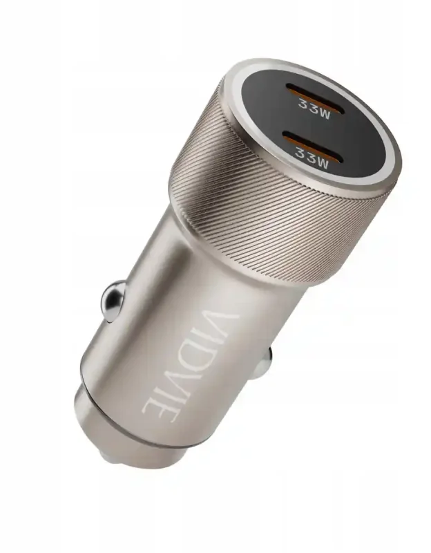 Ładowarka samochodowa Vidvie 33W z dwoma portami USB-C w kolorze Space Gray