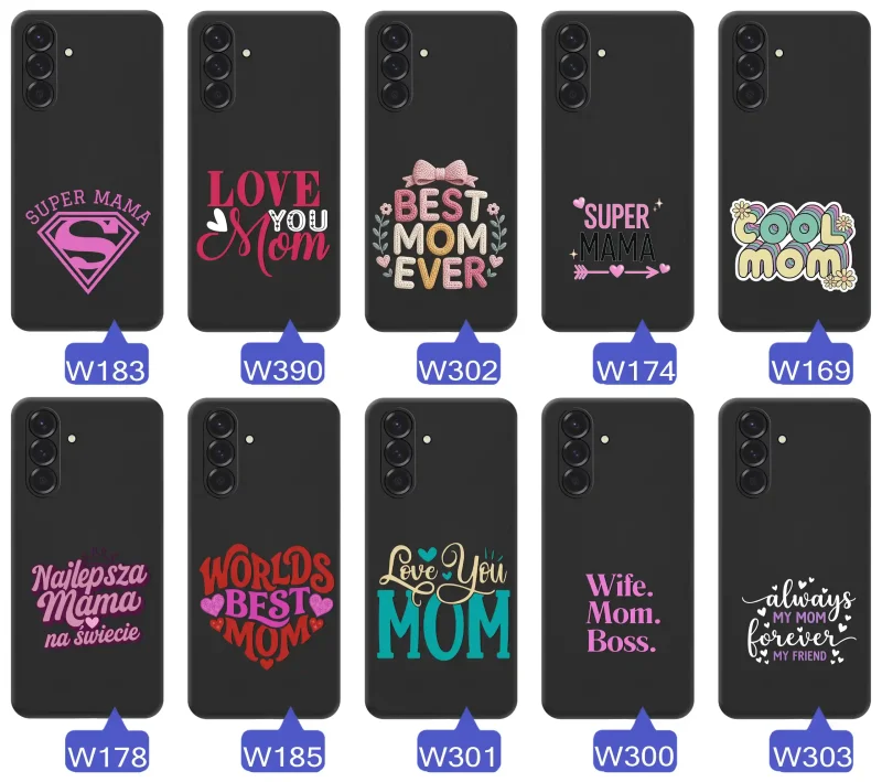 Kolekcja wzorów etui dla Mamy do Samsung Galaxy A36 / A37 5G napisy Super Mama, Najlepsza Mama na świecie, best mom ever, cool mom, I love you mom