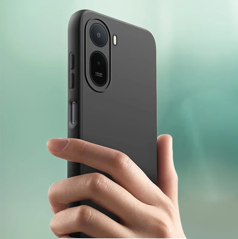 Xiaomi Redmi A7 Pro w matowym etui silikonowym: elegancki wygląd smartfona w dłoni