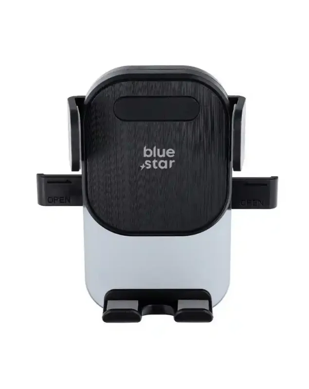 Uchwyt Blue Star Auto Lock X2 pokazany od frontu z bocznymi ramionami i dolną podpórką