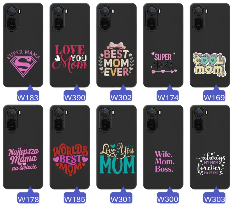 Kolekcja wzorów etui dla Mamy do Motorola Moto G96 5G napisy Super Mama, Najlepsza Mama na świecie, best mom ever, cool mom, I love you mom