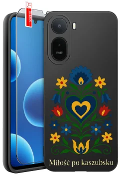 Etui do Xiaomi Redmi A7 Pro różne wzory ludowe ze szkłem