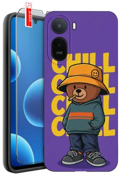 Etui do Xiaomi Redmi A7 Pro różne wzory z misiem ze szkłem