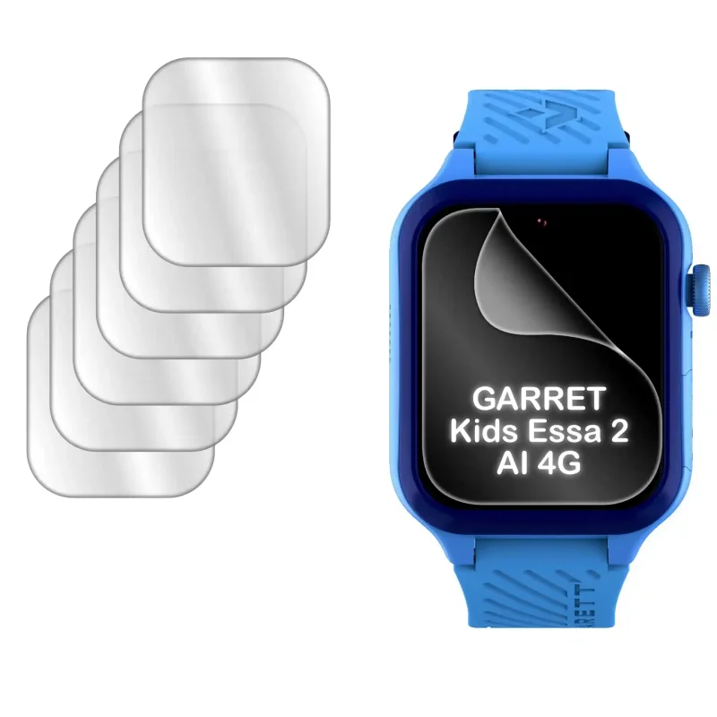 Folia hydrożelowa 3D na smartwatch Garett Kids Essa 2 AI 4G, zestaw 6 sztuk na ekran zegarka