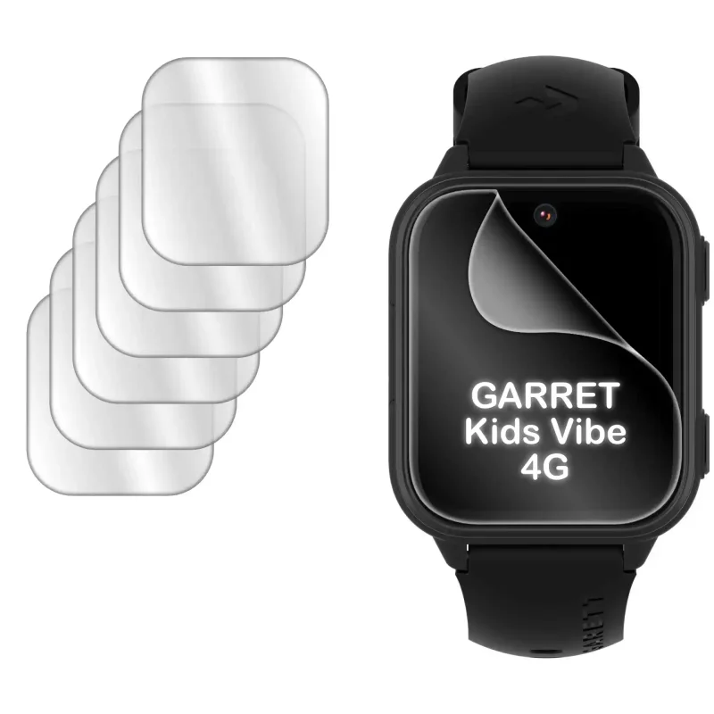 Folia hydrożelowa 3D na smartwatch Garett Kids Vibe 4G, zestaw 6 sztuk na ekran zegarka