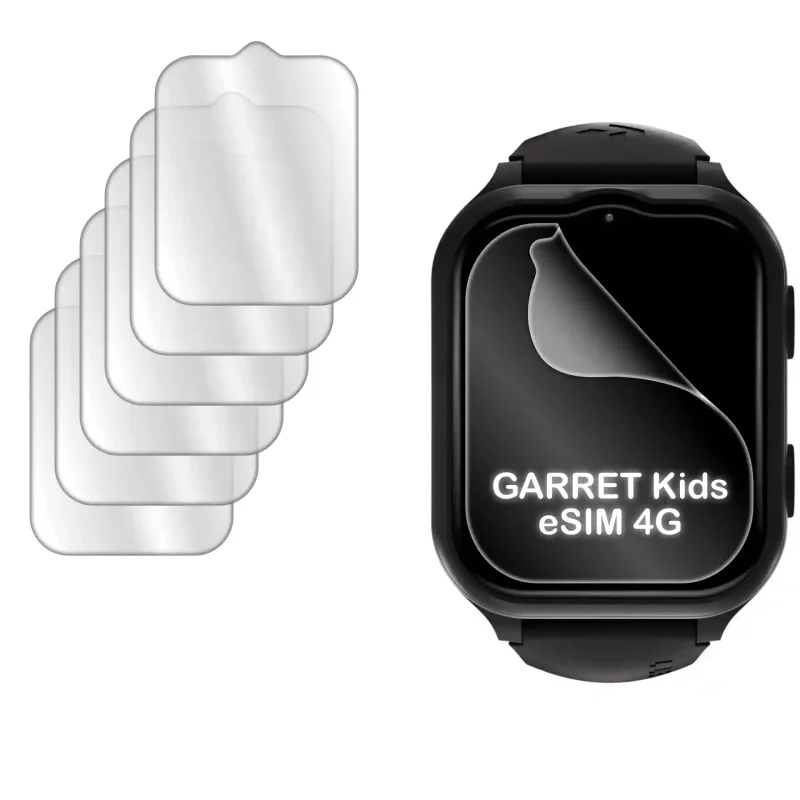 Folia hydrożelowa 3D na smartwatch Garett Kids eSIM 4G, zestaw 6 sztuk na ekran zegarka