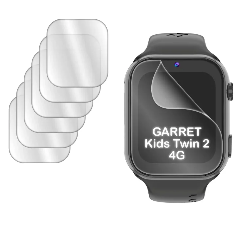 Folia hydrożelowa 3D na smartwatch Garett Kids Twin 2 4G, zestaw 6 sztuk na ekran zegarka