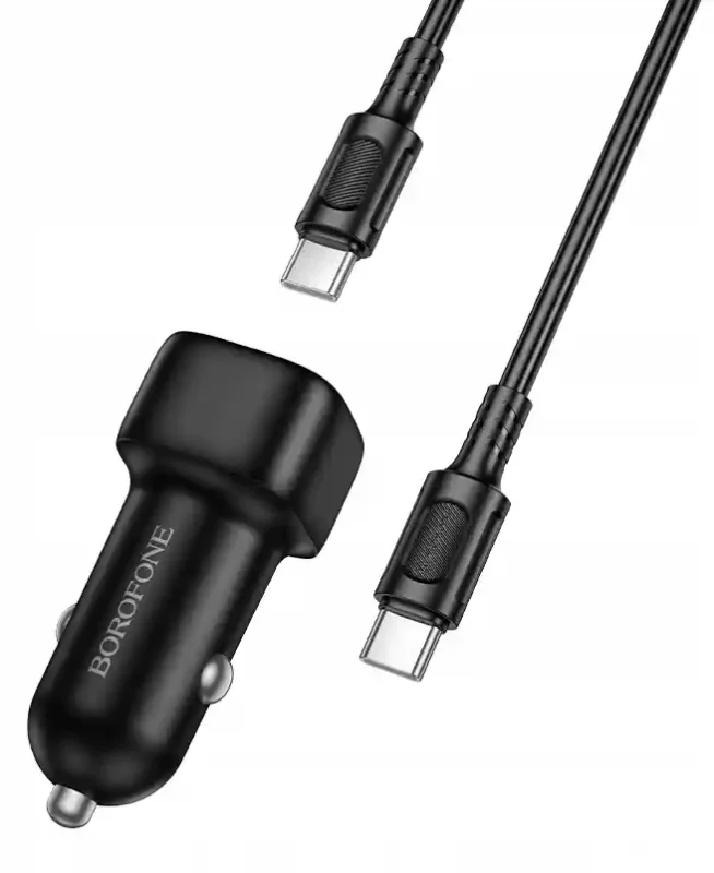 Kompaktowa ładowarka samochodowa Borofone USB-C 20W z obsługą PD, QC, AFC i FCP