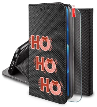 Etui do Realme 12 5G / 12x 5G z klapką z wzorami świątecznymi ze szkłem