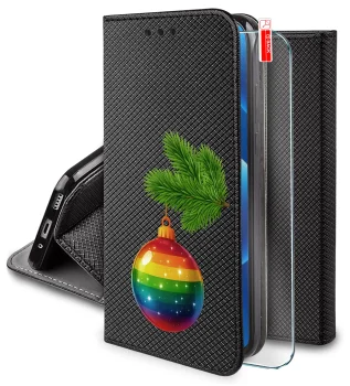 Etui do Motorola Moto G52 z klapką z wzorami świątecznymi ze szkłem