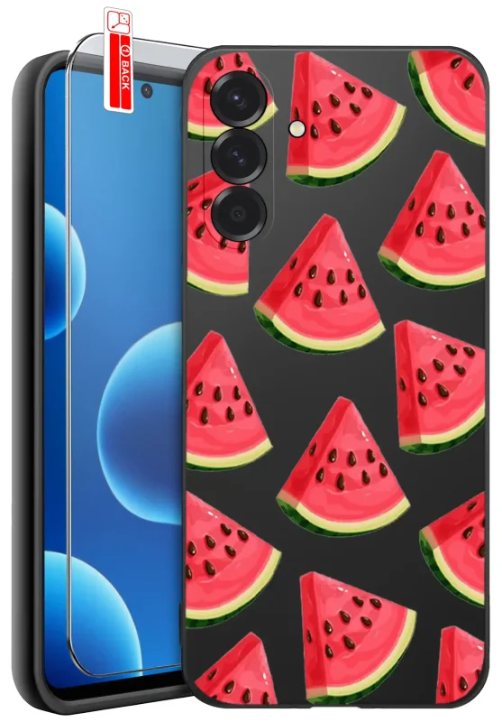 Etui Samsung Galaxy A37 5G z nadrukiem arbuzów oraz szkło hartowane 9H w zestawie