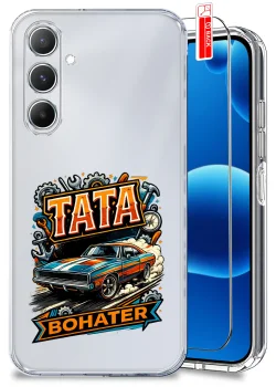 Etui do Samsung Galaxy A05s przezroczyste różne wzory dla Taty ze szkłem