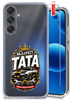 Etui do Samsung Galaxy M55 5G przezroczyste różne wzory dla Taty ze szkłem
