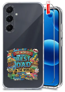 Etui do Samsung Galaxy A35 5G przezroczyste różne wzory dla Taty ze szkłem
