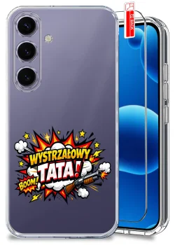 Etui do Samsung Galaxy S24+ Plus przezroczyste różne wzory dla Taty ze szkłem