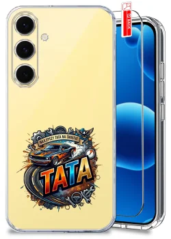 Etui do Samsung Galaxy S24 FE przezroczyste różne wzory dla Taty ze szkłem