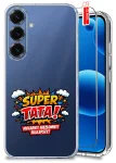 Etui do Samsung Galaxy S25 przezroczyste różne wzory dla Taty ze szkłem