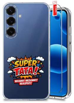Etui do Samsung Galaxy S25 przezroczyste różne wzory dla Taty ze szkłem