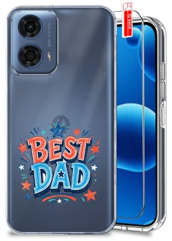 Etui do Motorola Moto G35 5G przezroczyste różne wzory dla Taty ze szkłem
