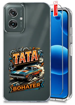 Etui do Motorola Moto G55 5G przezroczyste różne wzory dla Taty ze szkłem