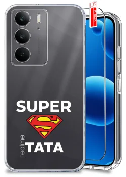 Etui do Realme C75 przezroczyste różne wzory dla Taty ze szkłem