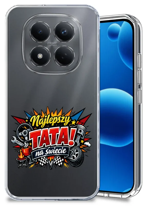 Przezroczyste etui dla Taty do Xiaomi Redmi Note 15 Pro+ Plus 5G z kolorowym nadrukiem Najlepszy Tata na świecie