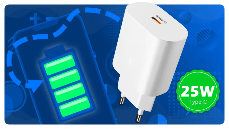 Szybka ładowarka USB-C 25W z funkcją Fast Charging i portem USB-C