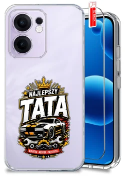 Etui do Oppo Reno 13 FS 5G / 13 F 5G przezroczyste różne wzory dla Taty ze szkłem