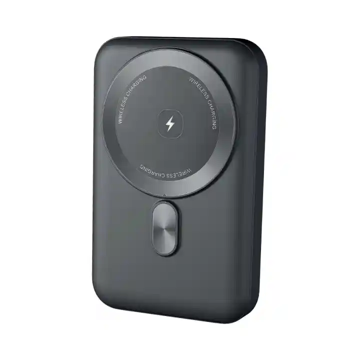 Czarny powerbank MagSafe MoonX z magnetycznym panelem ładowania bezprzewodowego