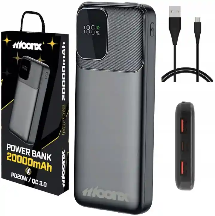 Powerbank MoonX 20000mAh 22,5W z opakowaniem i kablem USB-C