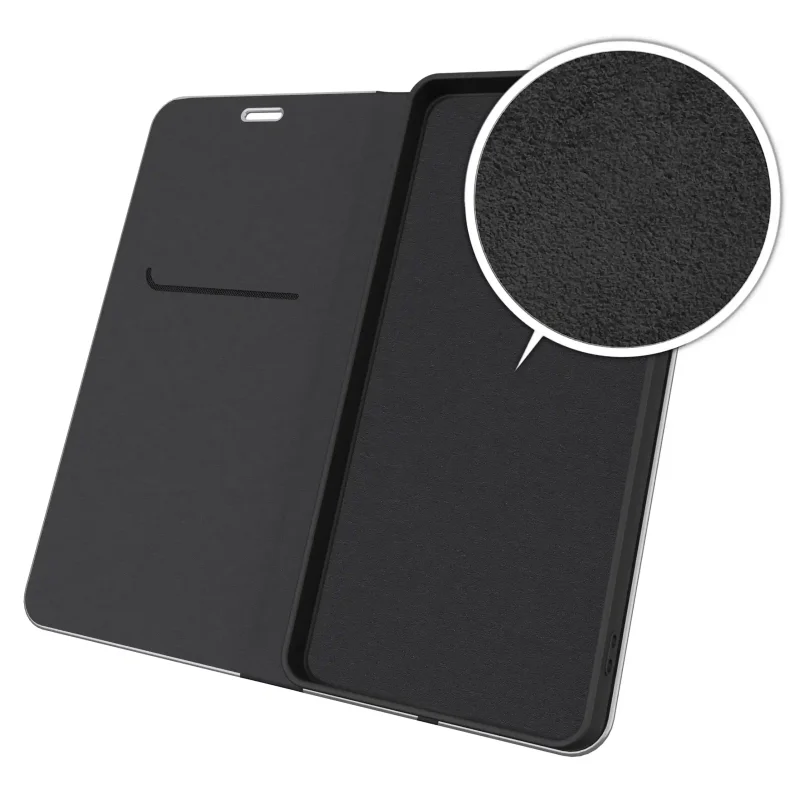 Wnętrze etui Samsung Galaxy A37 5G wyłożone mikrofibrą z gumową wkładką ochronną