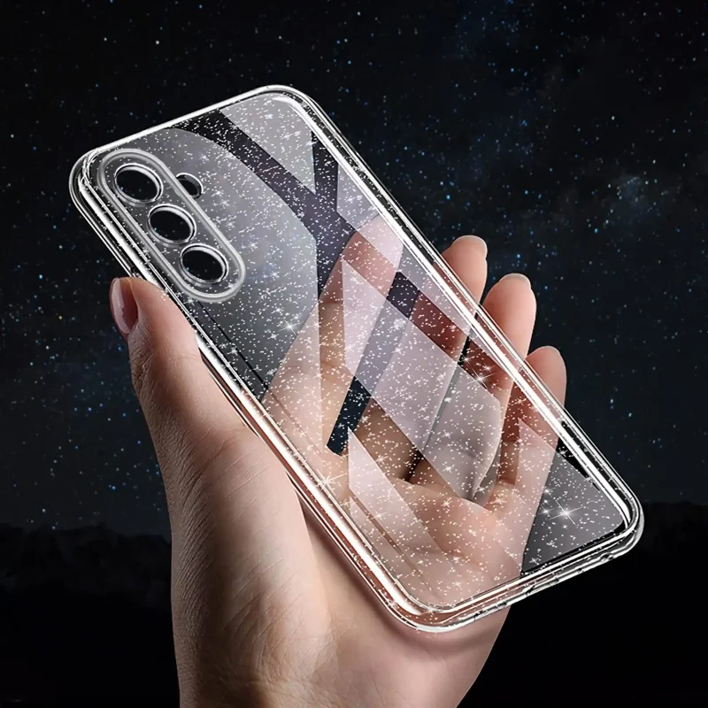 Elastyczne etui TPU z brokatem do Samsung Galaxy A37 5G wygodnie leżące w dłoni