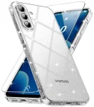 Etui do Samsung Galaxy A37 5G bezbarwne z brokatem ze szkłem