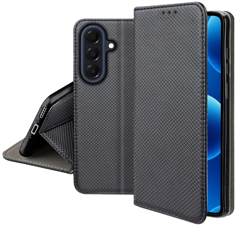 Zamykane etui z klapką do Samsung Galaxy A37 5G z matową strukturą, wycięciami na porty oraz ochroną aparatów i boków smartfona