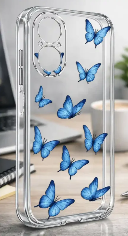 Przezroczyste modne etui z motylkami do Realme C67 4G